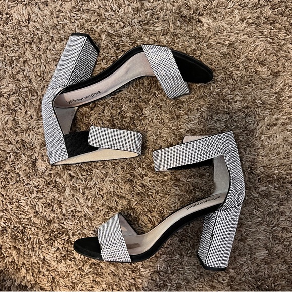 Jeffrey Campbell Lindsay Ankle Strap Sandal
Black satin and rhinestones - Picture 4 of 7